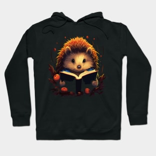 Hedgehog Reads Book Hoodie